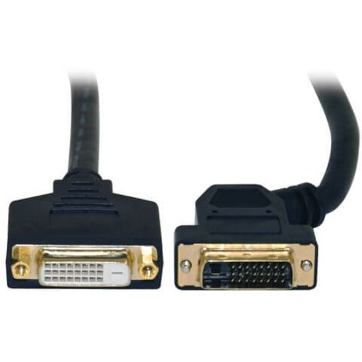Câble adaptateur d'extension numérique double liaison DVI Tripp Lite 1 pi, fiche gauche à 45 degrés, DVI-D M/F 1 pi P562-001-45L