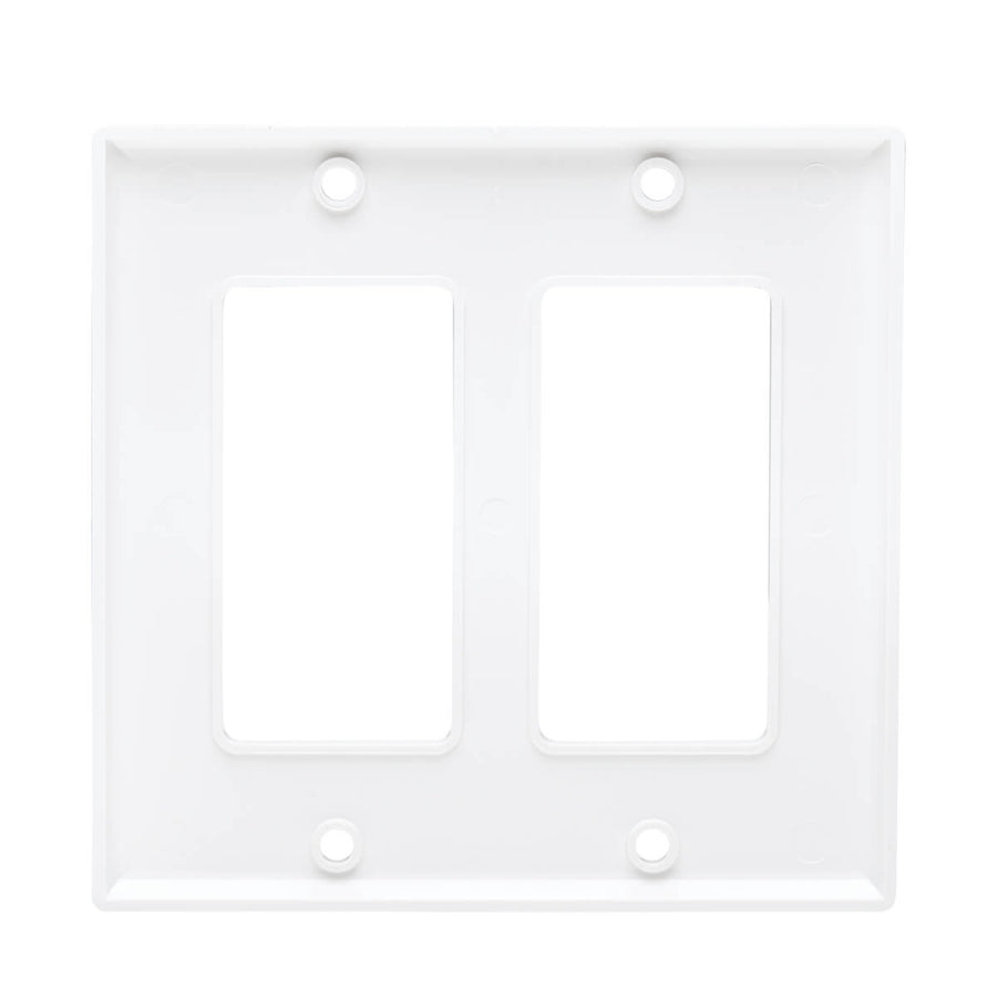 Plaque frontale double Tripp Lite par Eaton, style Decora - verticale, blanche N042D-200-WH