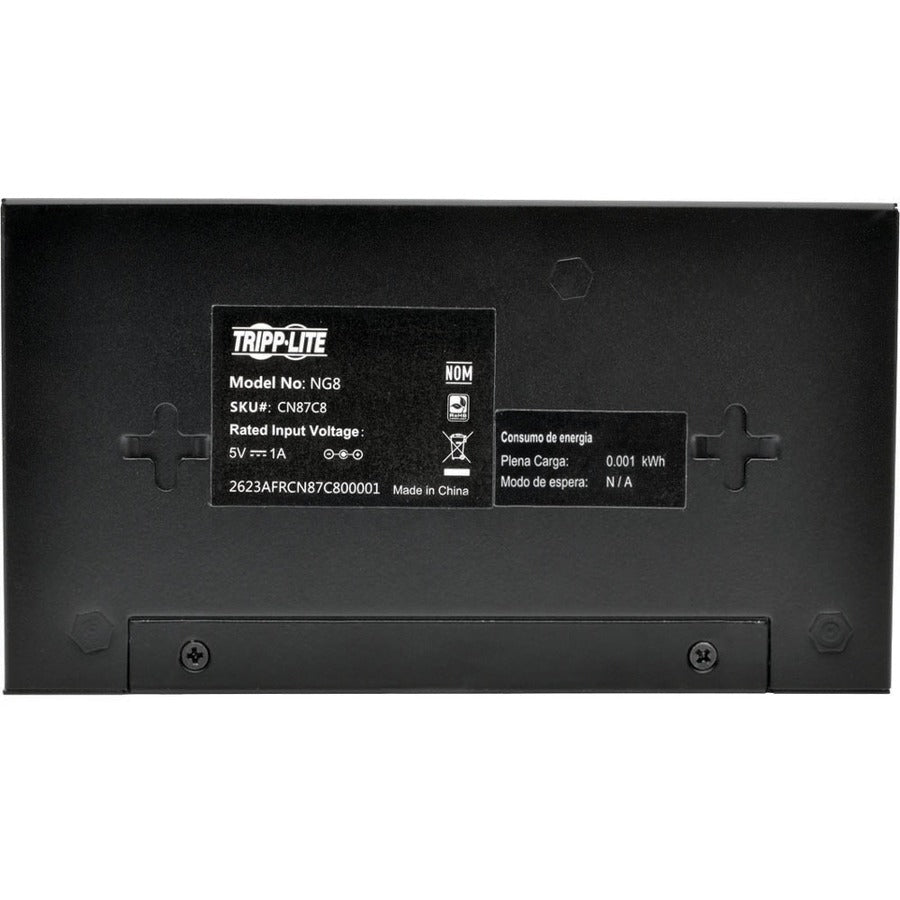 Commutateur Gigabit Ethernet non géré de bureau Tripp Lite by Eaton 8 ports 10/100/1000 Mbps, boîtier métallique NG8