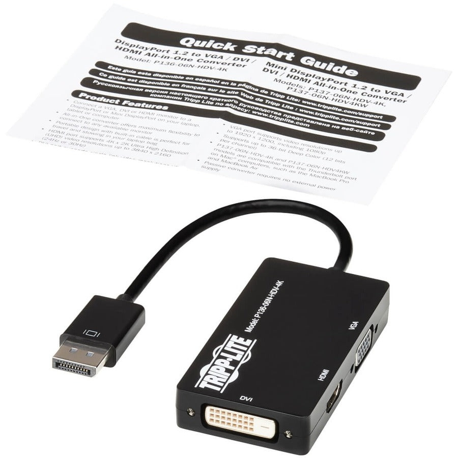 Appareil audio/vidéo Tripp Lite par Eaton P136-06NHDV4KBP DVI/DisplayPort/HDMI/VGA P136-06NHDV4KBP