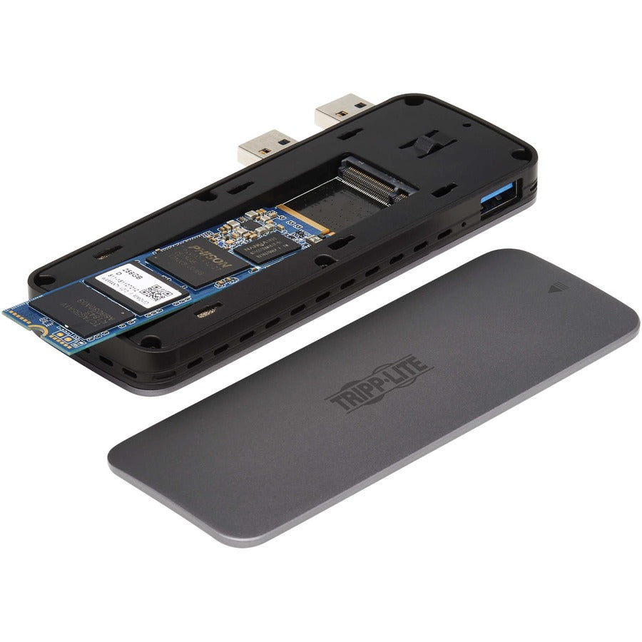 Boîtier de disque dur Tripp Lite by Eaton U357-1M2-NVMEG2 - Interface hôte USB 3.2 (Gen 2) Type A - Prise en charge UASP externe - Gris foncé U357-1M2-NVMEG2