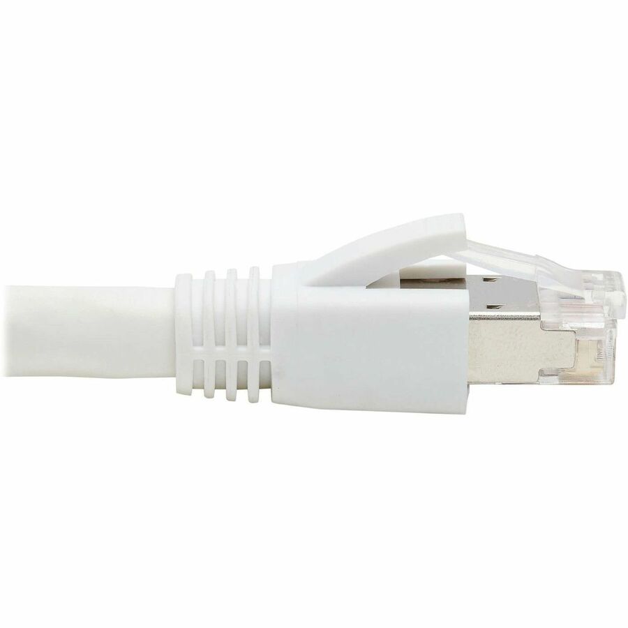 Câble Ethernet SSTP Cat8 40G sans accroc Tripp Lite par Eaton (RJ45 M/M), PoE, blanc, 3,1 m (10 pi) N272-F10-WH