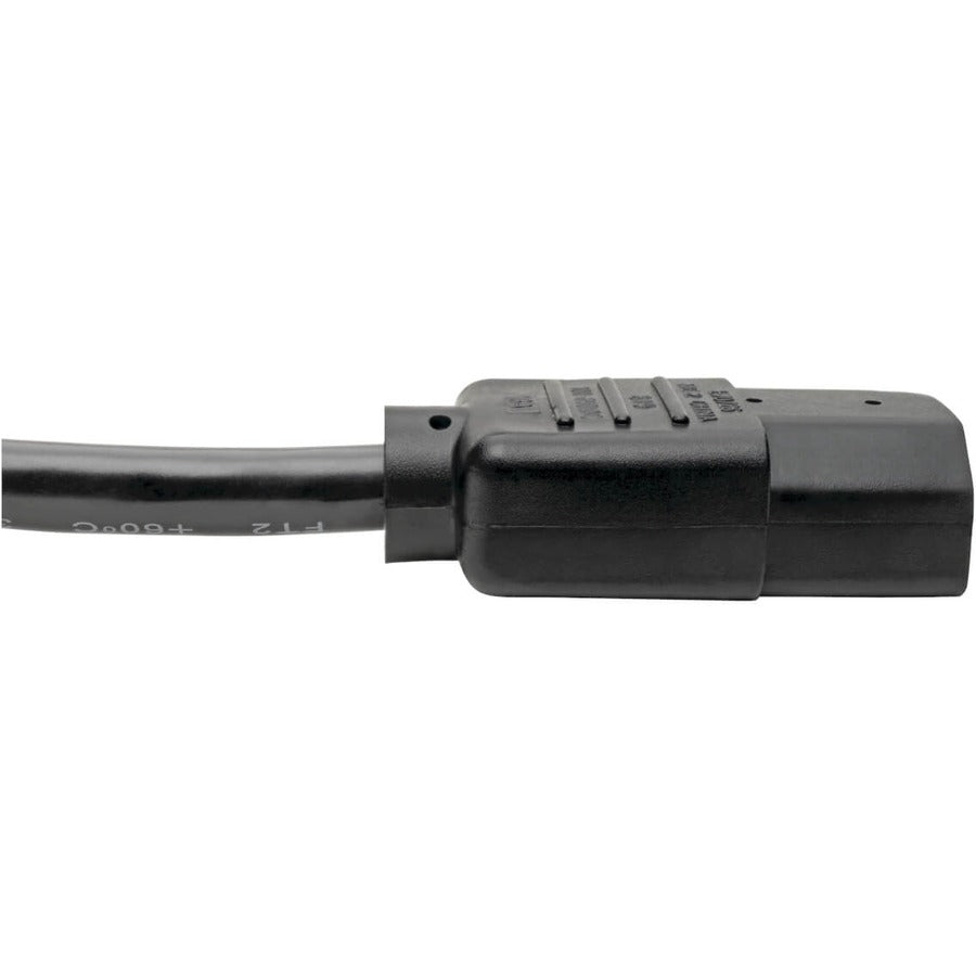 Tripp Lite 2ft Computer Power Cord Extension Cable C14 to C13 10A 18AWG 2' P004-002