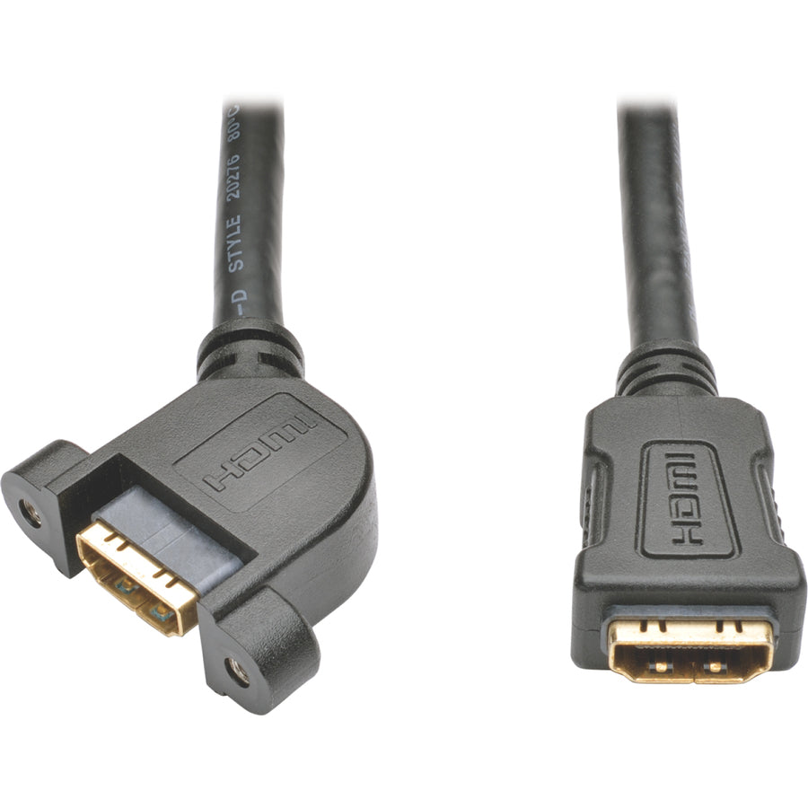 Câble HDMI haute vitesse Tripp Lite 1 pi avec Ethernet, vidéo numérique/audio, montage sur panneau F/F 1 pi P569-001-FF-APM