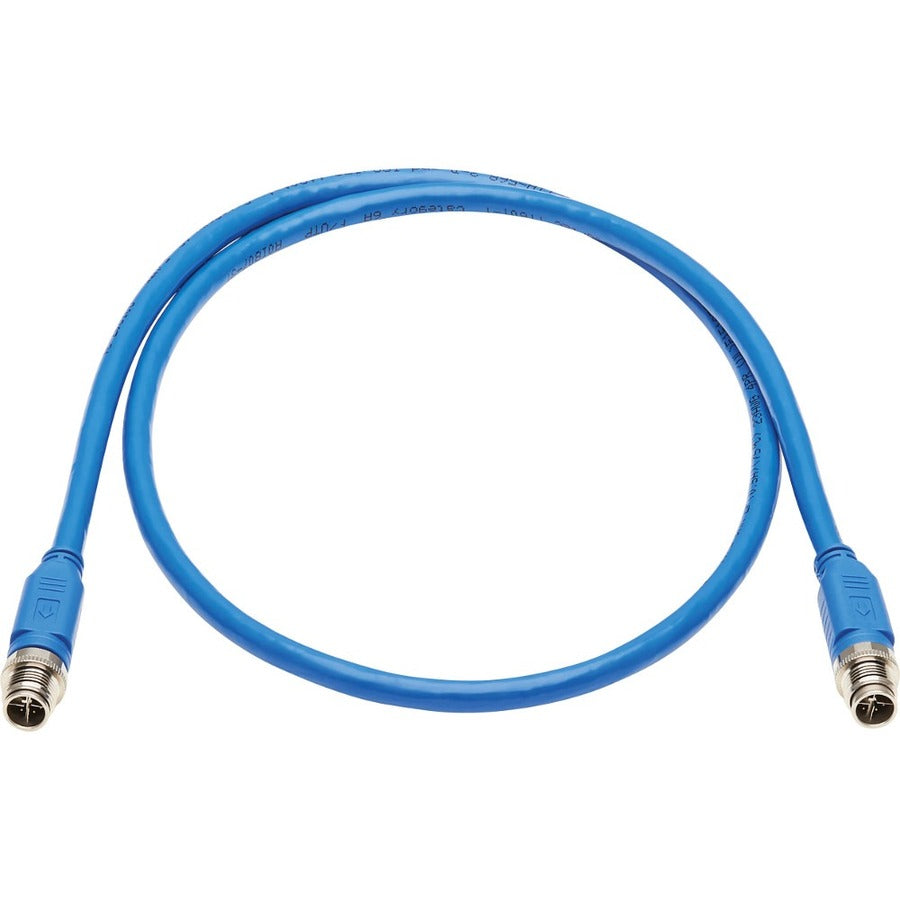 Câble Ethernet Cat6a 10G X-Code M12 Tripp Lite par Eaton NM12-6A1-02M-BL, M/M, bleu, 2 m (6,6 pi) NM12-6A1-02M-BL