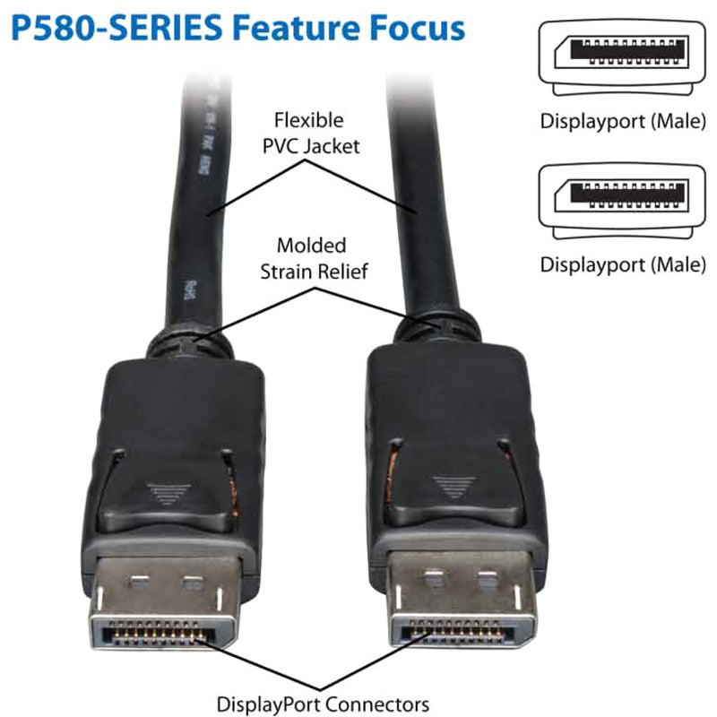 Tripp Lite by Eaton 25-ft. Displayport Monitor Cable M/M P580-025