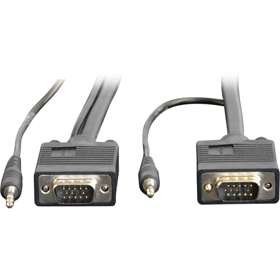 Câble coaxial VGA pour moniteur Tripp Lite 50 pieds avec audio et RVB haute résolution HD15 3,5 mm M/M 50' P504-050