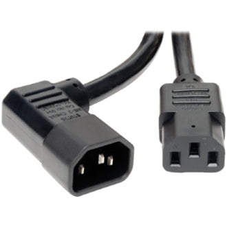 Câble d'extension de cordon d'alimentation Tripp Lite 6 pieds coudé à gauche C14 à C13 robuste 15 A 14 AWG 6' P005-006-14LA