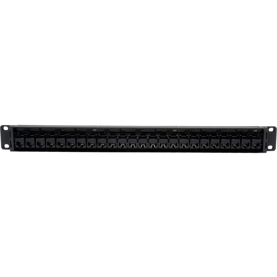 Panneau de brassage traversant Cat5e Cat5e 24 ports Tripp Lite pour montage en rack 1URM RJ45 Ethernet TAA N054-024