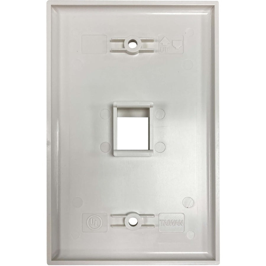 Plaque murale simple à 1 port Safe-IT de Tripp Lite par Eaton, antibactérienne, ivoire mat, TAA N042AB-001-IVM