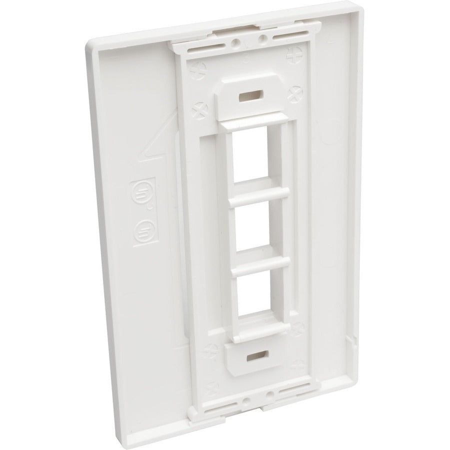Plaque murale universelle à 3 ports simple pour porte-clés Tripp Lite par Eaton, blanche N080-103