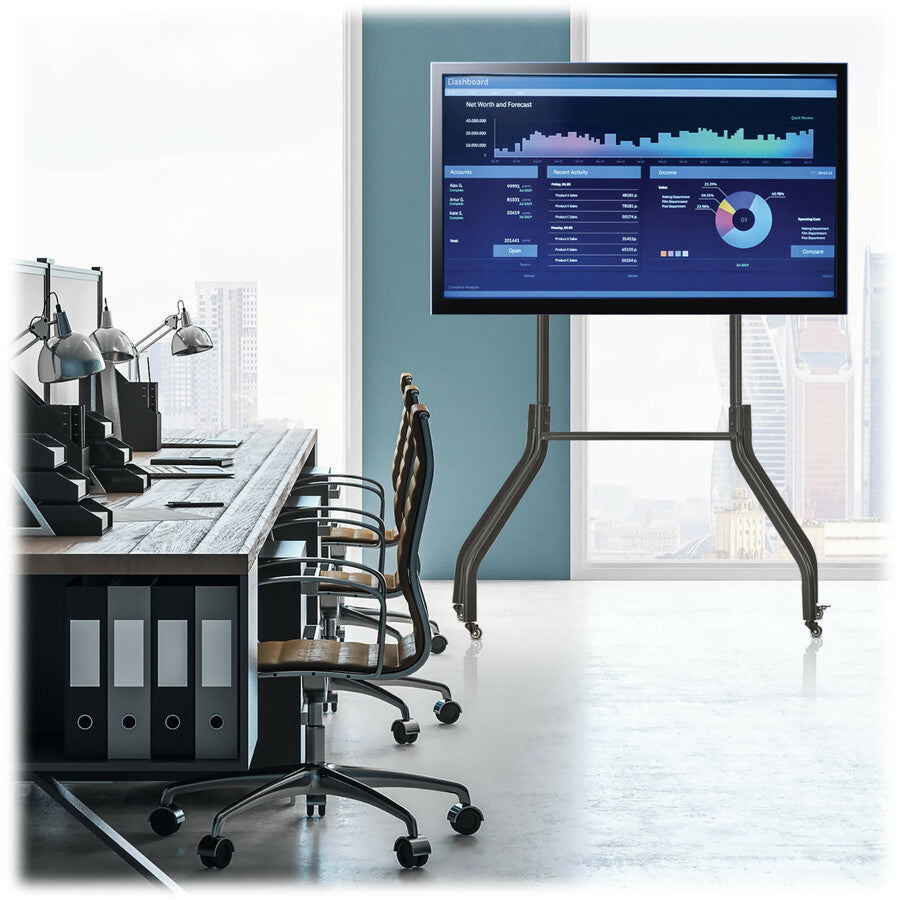 Chariot TV roulant Tripp Lite par Eaton pour écrans de 42" à 65", pieds larges, roulettes verrouillables DMCS4265WL