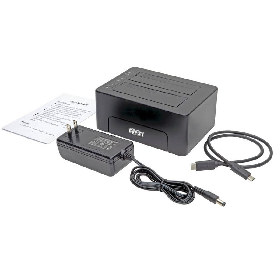 Station d'accueil pour lecteur Tripp Lite by Eaton Quick Dock U439-002-CG2 - Interface hôte USB 3.1 Type C - Prise en charge UASP externe - Noir U439-002-CG2