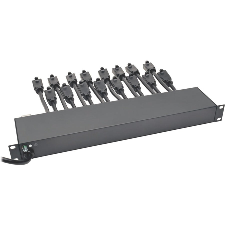 Multiprise pour chargeur secteur à montage en rack 1U à 16 prises Tripp Lite par Eaton, 120 V, 15 A, cordon de 15 pi PS1916D1U
