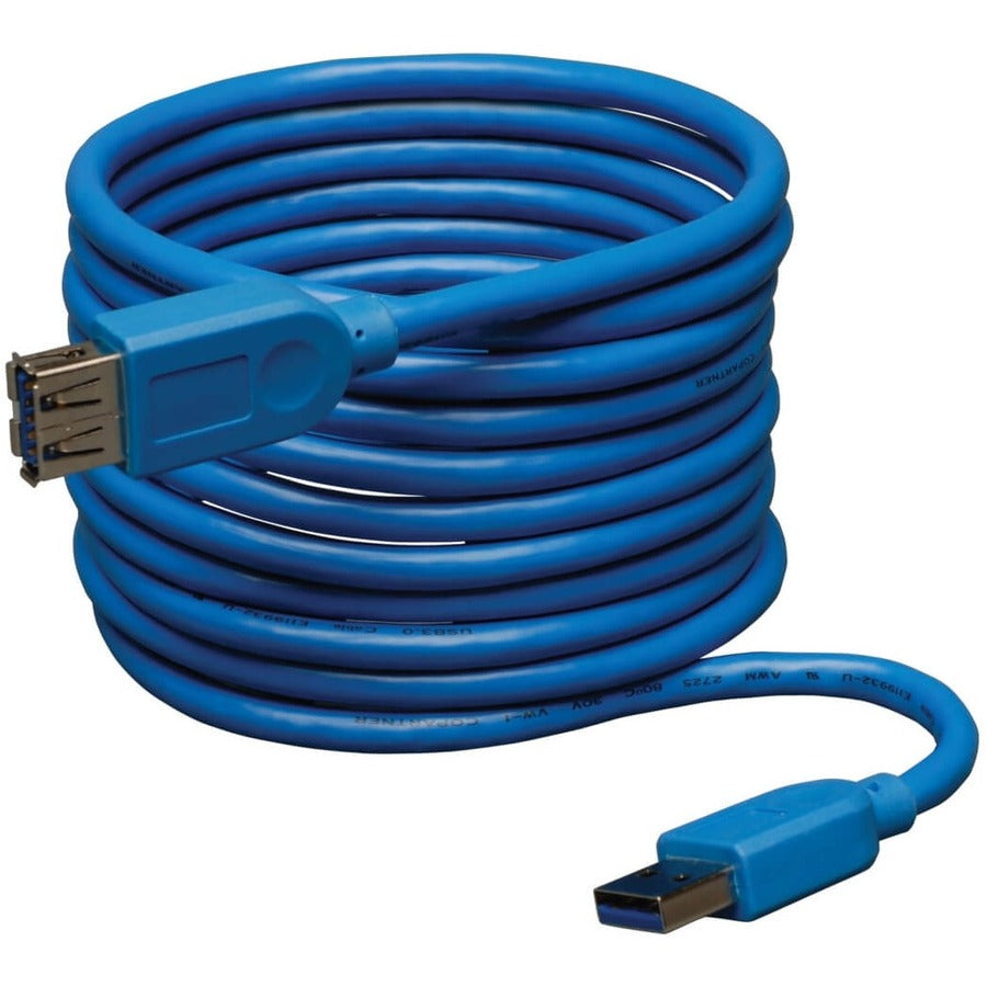 Câble d'extension USB 3.0 SuperSpeed Tripp Lite par Eaton - USB-A vers USB-A, M/F, bleu, 16 pi U324-016