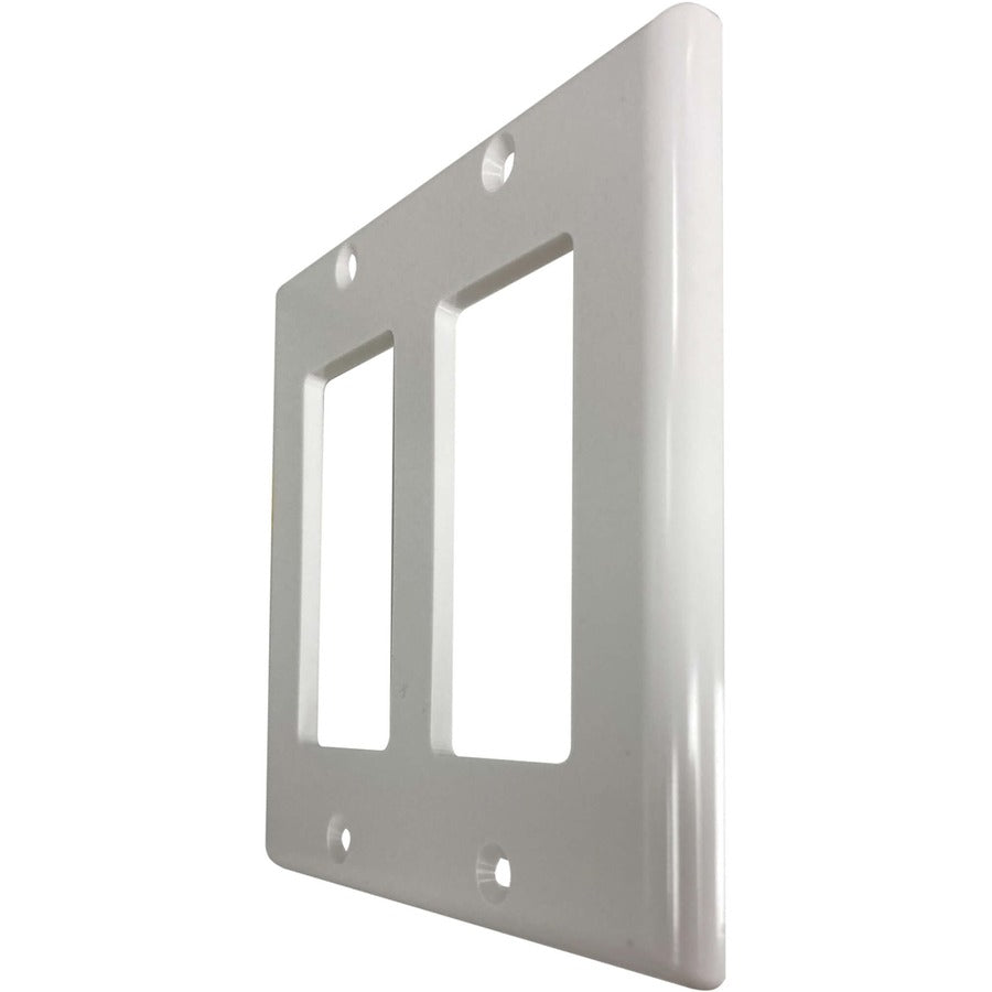 Plaque murale antibactérienne double Safe-IT de Tripp Lite par Eaton, style Decora, ivoire, TAA N042DAB-002-IV