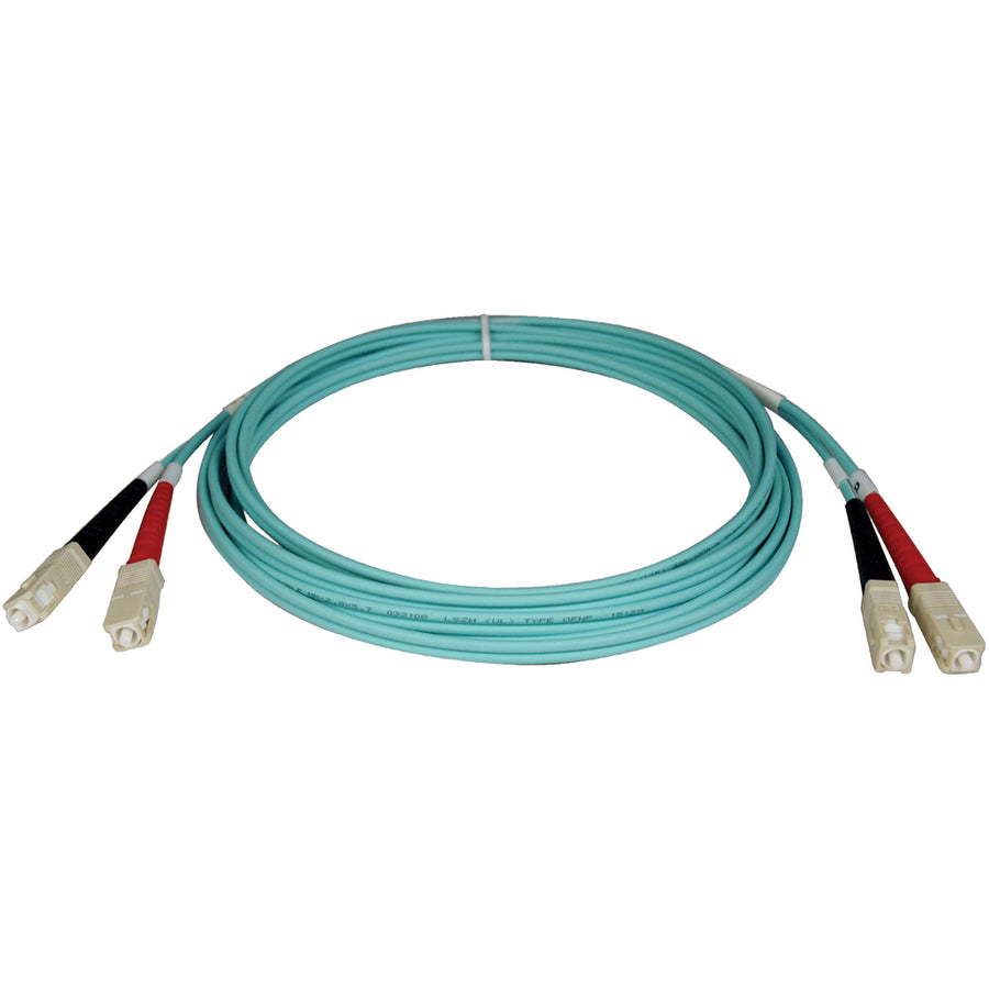 Câble de raccordement en fibre optique Tripp Lite 10 Gb Aqua Duplex Multimode 50/125 N806-15M
