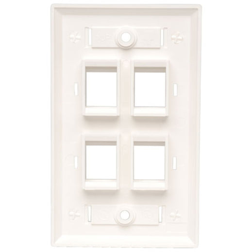 Plaque frontale Keystone blanche Tripp Lite par Eaton - 4 ports N042-001-04-WH