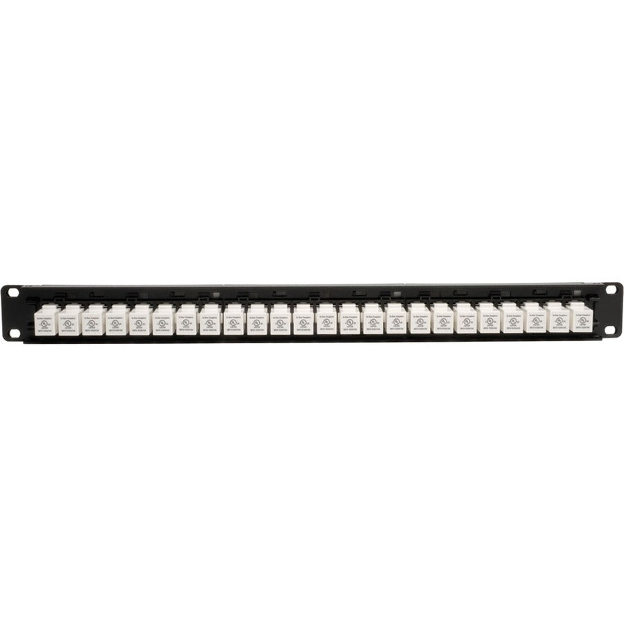 Panneau de brassage Tripp Lite Cat6 Cat5e 24 ports à profil bas, traversant, montage en rack RJ45 1U TAA N250-024-LP