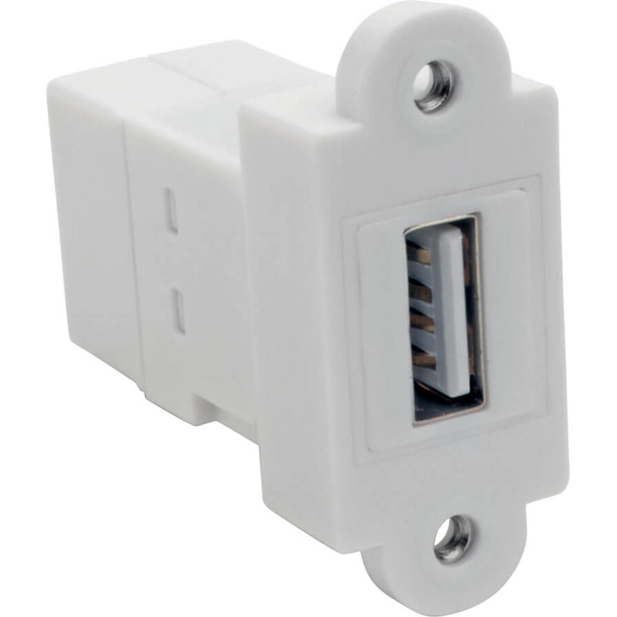 Coupleur de montage Keystone/panneau tout-en-un USB 2.0 Tripp Lite par Eaton (F/F), blanc U060-000-KP-WH