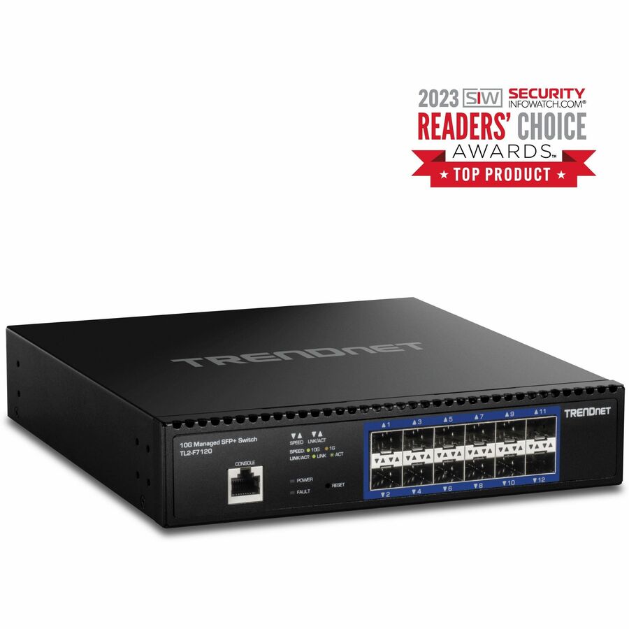 TRENDnet 12-Port 10G Layer 2 Managed SFP+ Switch TL2-F7120