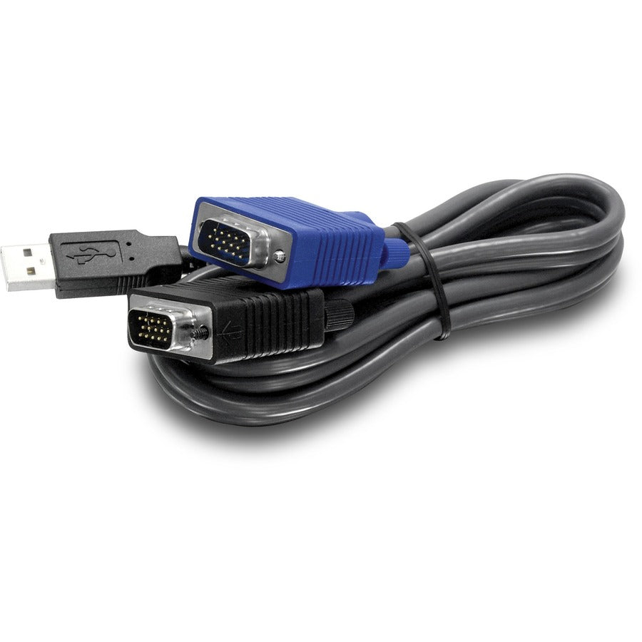 Câble KVM USB VGA TRENDnet, 15 pieds, TK-CU15, connexion aux commutateurs KVM TRENDnet, câble clavier/souris USB et câble moniteur TK-CU15