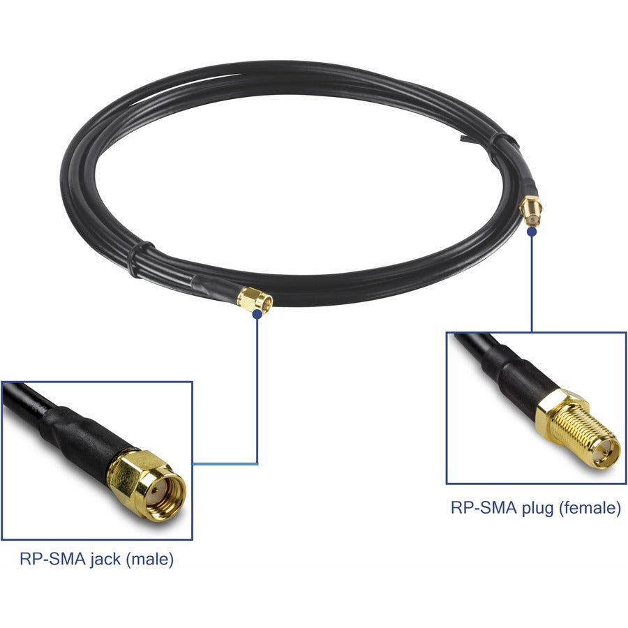 Câble d'antenne TRENDnet à faible perte RP-SMA mâle vers RP-SMA femelle - 2 m (6,5 pi) TEW-L102