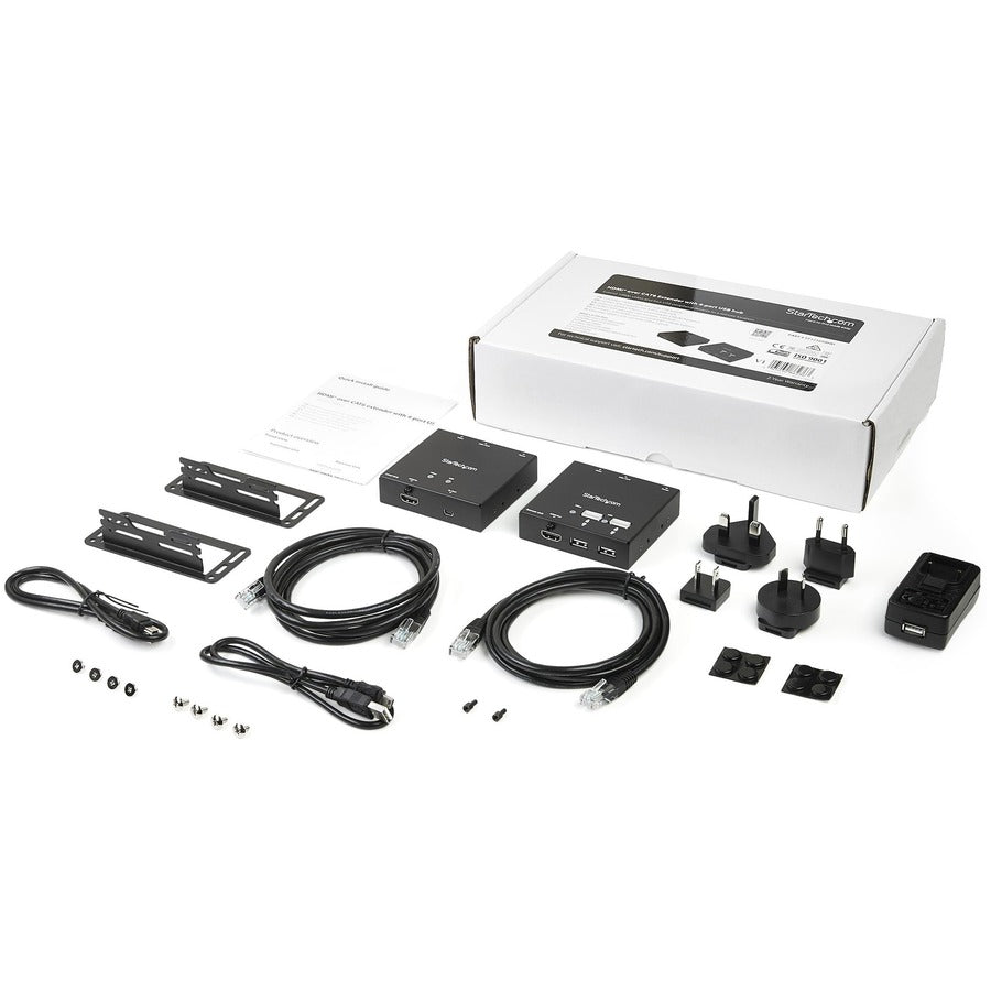 StarTech.com Extendeur HDMI sur CAT6 avec hub USB 4 ports - HDMI distant sur CAT5 ou CAT6 - 50 m - 1080p ST121USBHD