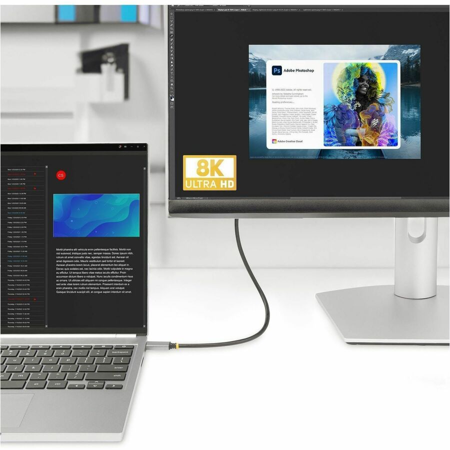 StarTech.com Câble adaptateur USB-C vers HDMI de 2 m, 8K 60 Hz, 4K 144 Hz, HDR10, convertisseur USB Type-C vers HDMI 2.1, compatible USB-C/USB4/TB3/4 135B-USBC-HDMI212M