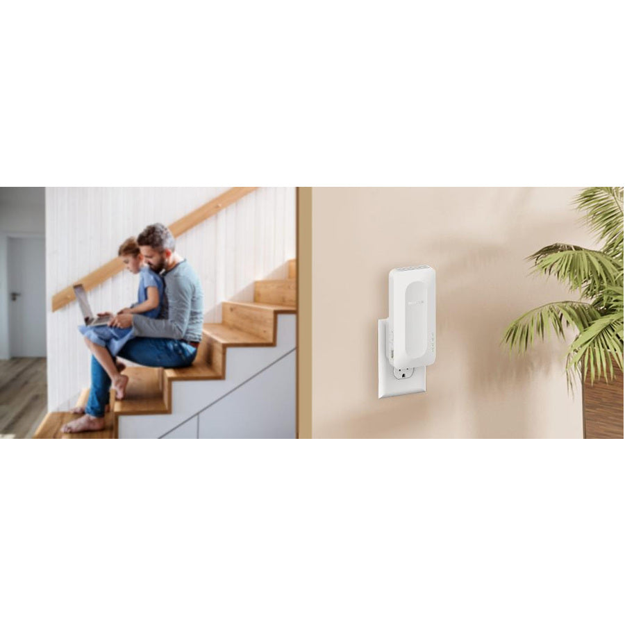 Répéteur de portée sans fil double bande IEEE 802.11 a/b/g/n/ac/ax/k/i 1,60 Gbit/s Netgear EAX12 - Intérieur EAX12-100CNS
