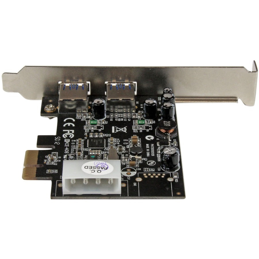 StarTech.com Adaptateur de carte USB 3.0 SuperSpeed PCI Express (PCIe) à 2 ports avec UASP - 5 Gbit/s - Alimentation LP4 PEXUSB3S25