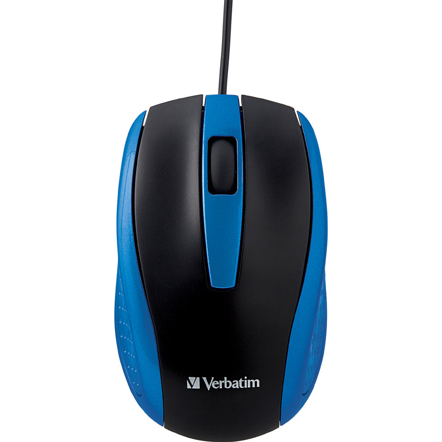 Souris optique filaire pour ordinateur portable Verbatim - Bleu 99743