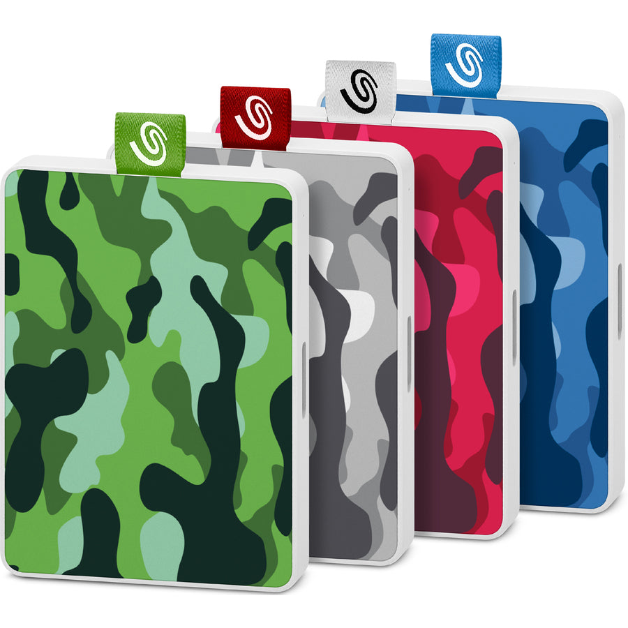 Disque SSD portable Seagate One Touch STJE500406 500 Go - Externe - Bleu camouflage STJE500406