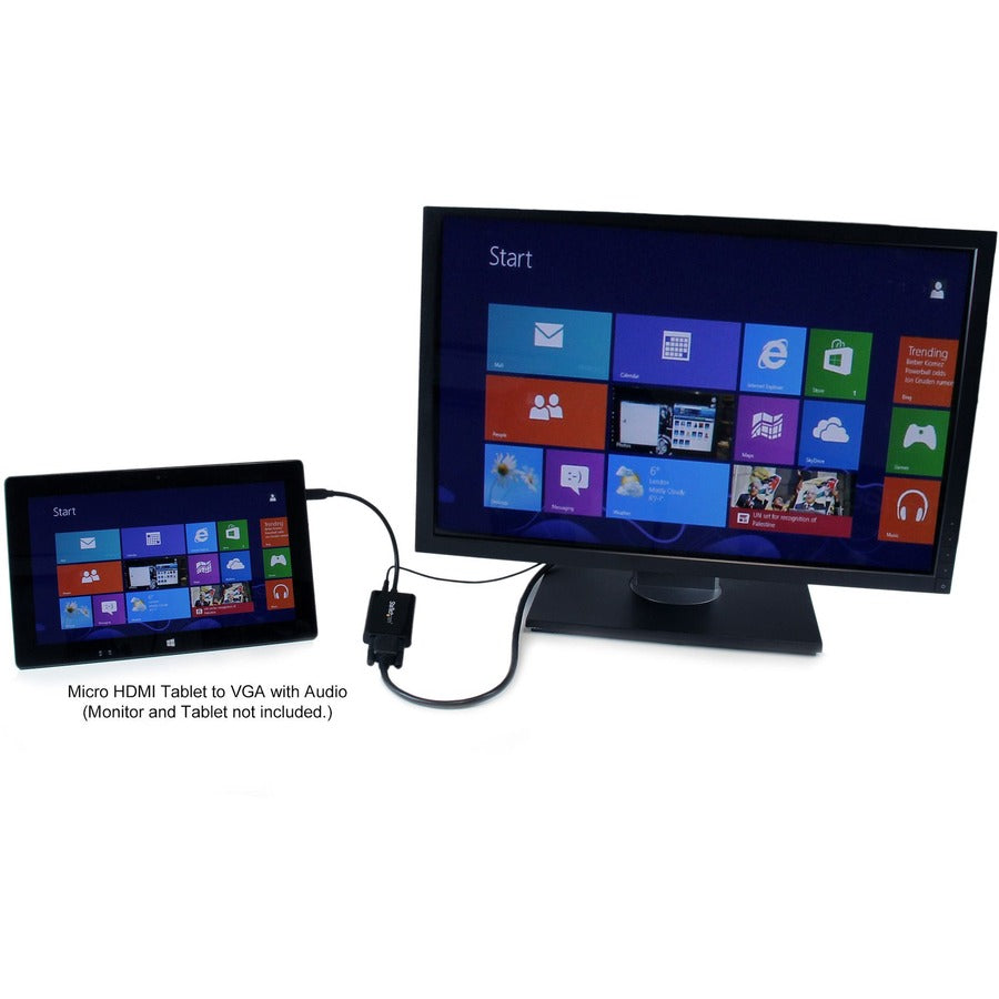 StarTech.com Micro HDMI�® to VGA Adapter Converter with Audio for Smartphones / Ultrabooks / Tablets - 1920x1080 MCHD2VGAA2