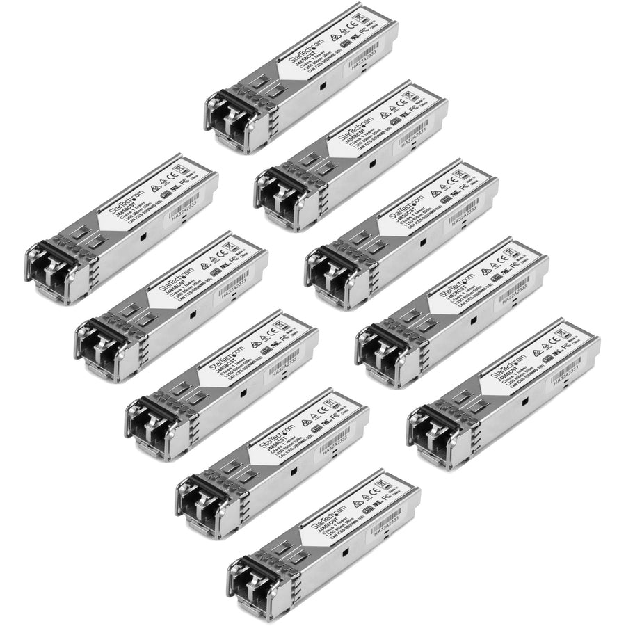 StarTech.com Lot de 10 modules SFP compatibles HPE J4858C - 1000BASE-SX - Transceiver à fibre optique SFP 1GbE multimode/MMF Gigabit Ethernet 1GE 550 m J4858C10PKST