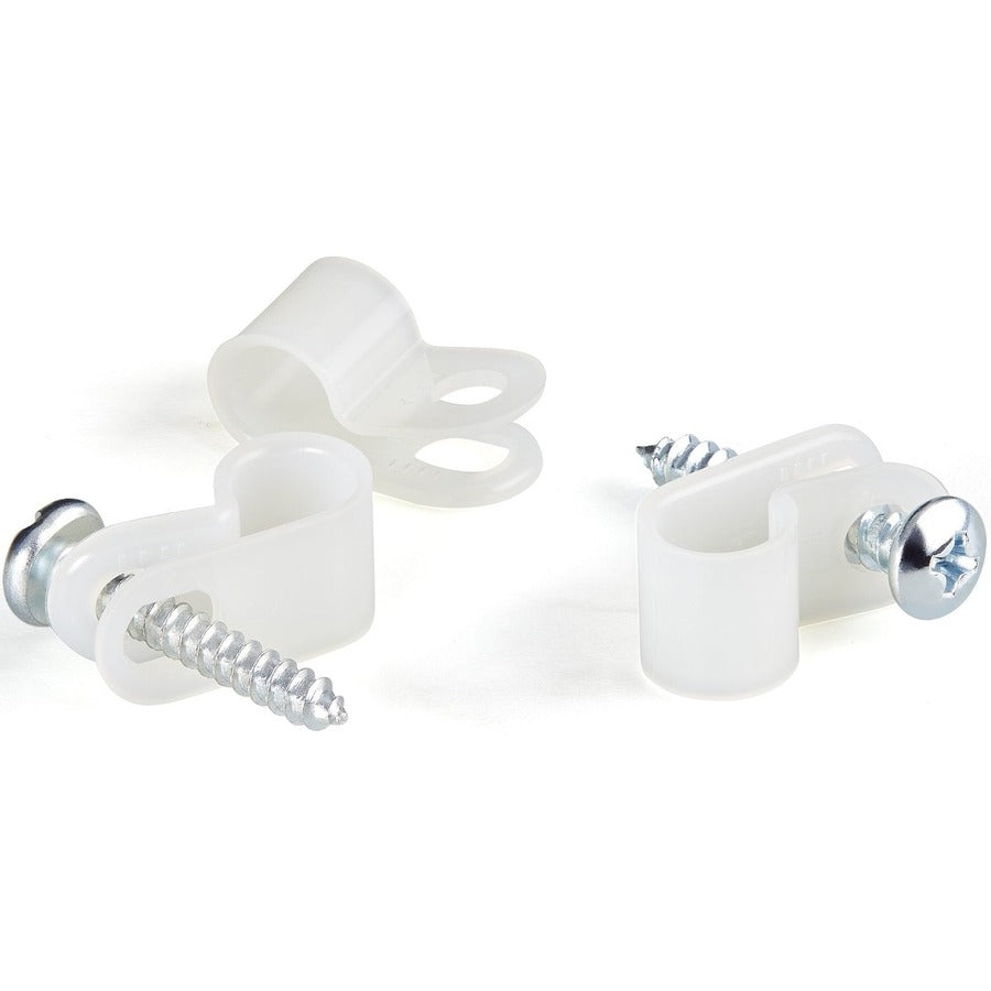 StarTech.com Lot de 100 serre-câbles à vis - Attache/support de fil - Clips en nylon réutilisables à visser de type R - Homologué UL/94V-2 - Moyen CBMSDCC2