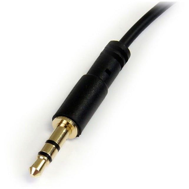 Câble audio stéréo fin 3,5 mm vers angle droit StarTech.com de 30 cm - M/M MU1MMSRA