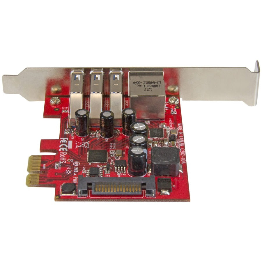 StarTech.com Carte PCI Express USB 3.0 3 ports + Gigabit Ethernet - 5 Gbit/s PEXUSB3S3GE