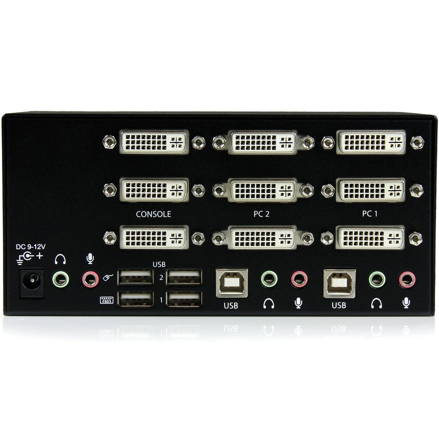 StarTech.com Commutateur KVM USB DVI à 2 ports pour trois écrans avec audio et hub USB 2.0 SV231TDVIUA
