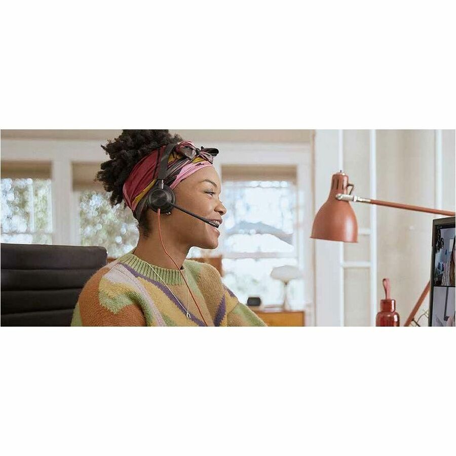 Casque d'écoute monaural USB-C noir Poly Blackwire 3210 + adaptateur USB-C/A (en vrac) 8X2J8A6