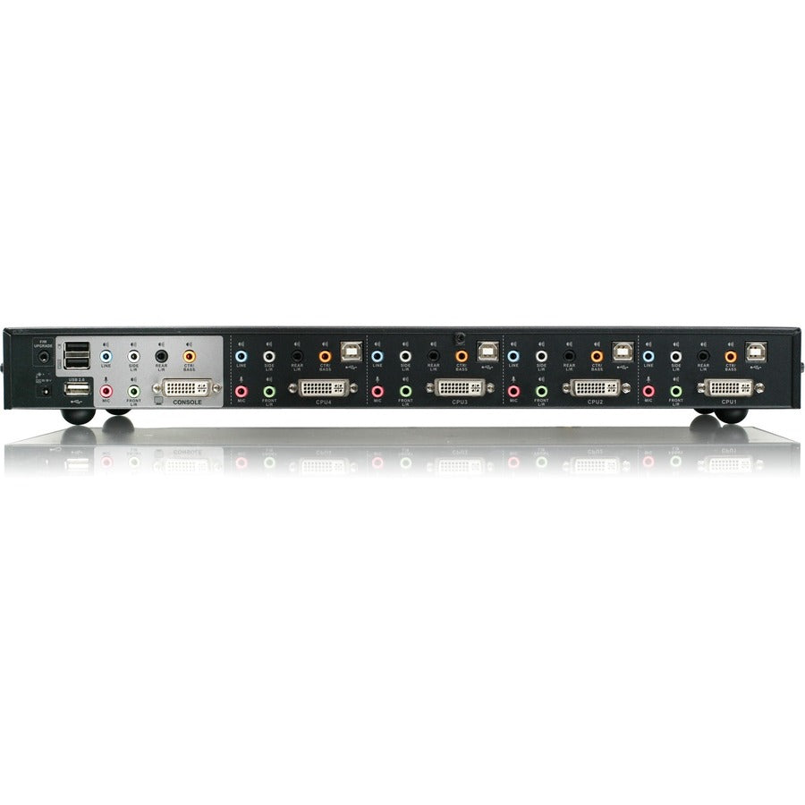 Commutateur KVMP DVI double liaison 4 ports IOGEAR GCS1784 avec audio 7.1 et câbles GCS1784