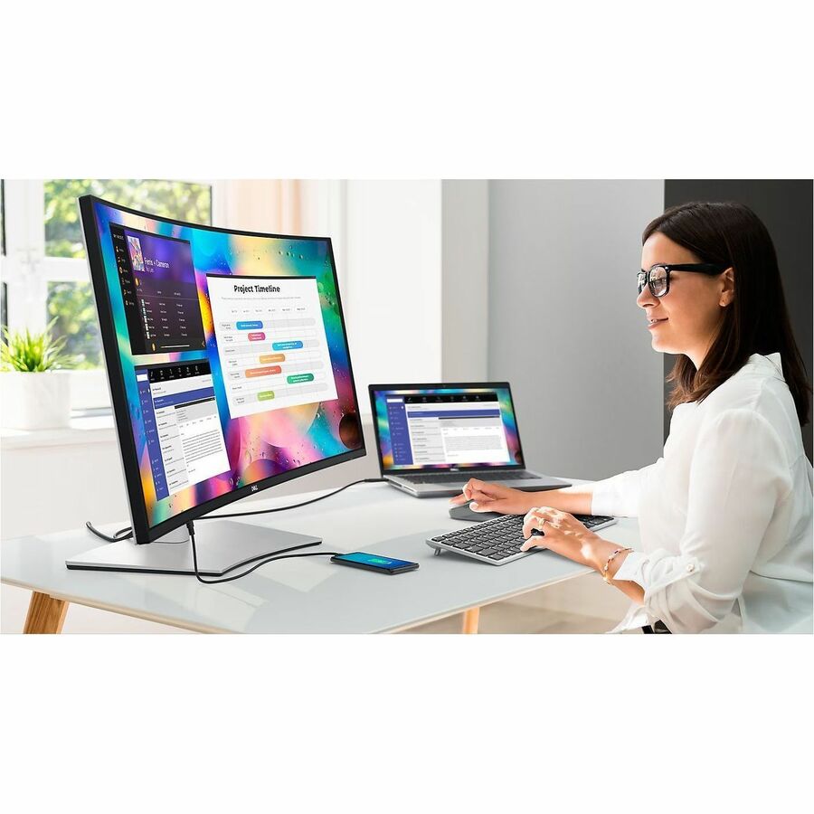 Moniteur LED incurvé Dell UltraSharp U3824DW de 38 pouces WQHD+ - 21:9 - Noir, Argent DELL-U3824DW