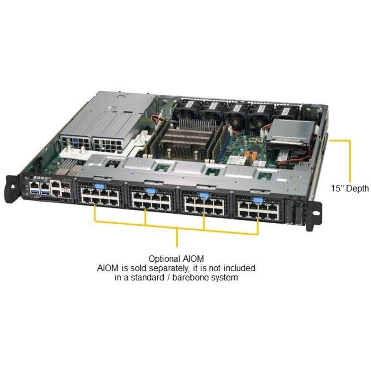 Serveur montable en rack 1U SuperMicro SuperServer 1019D-16C-FRN5TP - Intel Xeon D-2183IT 2,20 GHz - Contrôleur Serial ATA/600 SYS-1019D-16C-FRN5TP