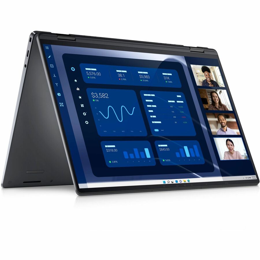 Ordinateur portable convertible 2 en 1 à écran tactile Dell Latitude 9000 9450 14" - QHD+ - Intel Core Ultra 7 165U - Technologie vPro - Plateforme Intel Evo - 16 Go - SSD 512 Go - Clavier anglais (États-Unis) - Magnetite 8KY5K