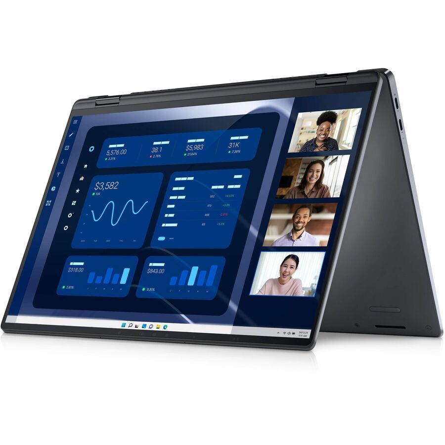 Ordinateur portable convertible 2 en 1 à écran tactile Dell Latitude 9000 9450 14" - QHD+ - Intel Core Ultra 7 165U - Technologie vPro - Plateforme Intel Evo - 16 Go - SSD 512 Go - Clavier anglais (États-Unis) - Magnetite 8KY5K