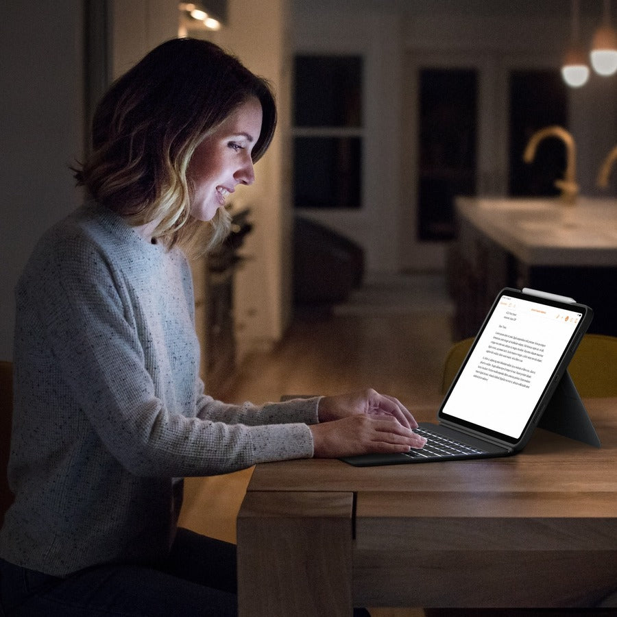 Étui clavier/housse Logitech Combo Touch pour tablette Apple 12,9 pouces, Logitech iPad Pro (5e génération) - Gris Oxford 920-010097