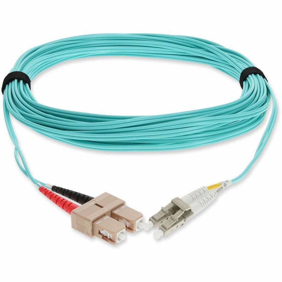 Câble de raccordement fibre optique multimode optimisé au laser (LOMM) Duplex SC/LC OM4 Aqua AddOn 6 m ADD-SC-LC-6M5OM4