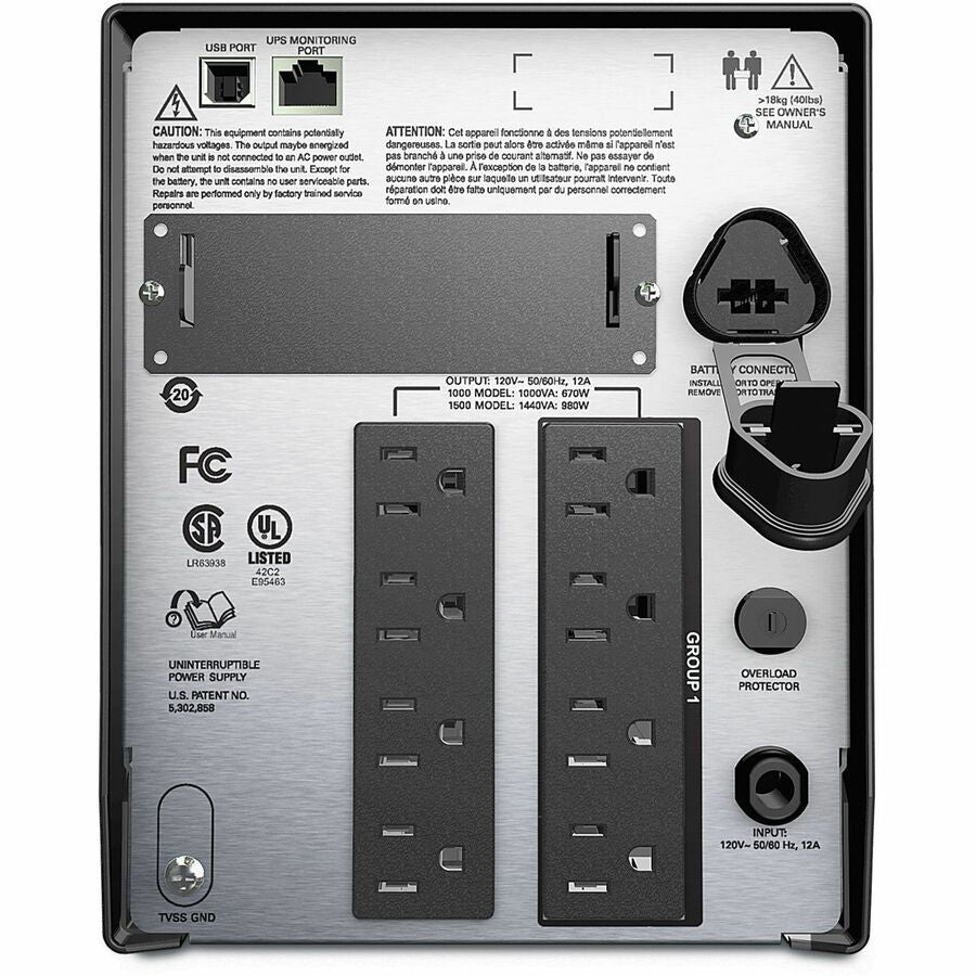 Onduleur APC Smart-UPS 1,5 kVA 120 V RM pour navires SMT1500X93