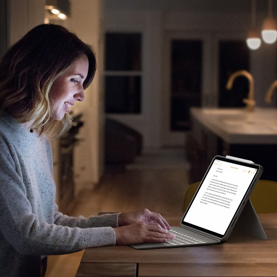 Étui clavier/housse Logitech Combo Touch pour tablette Apple iPad Air (4e génération), iPad Air (5e génération) - Gris Oxford 920-010260