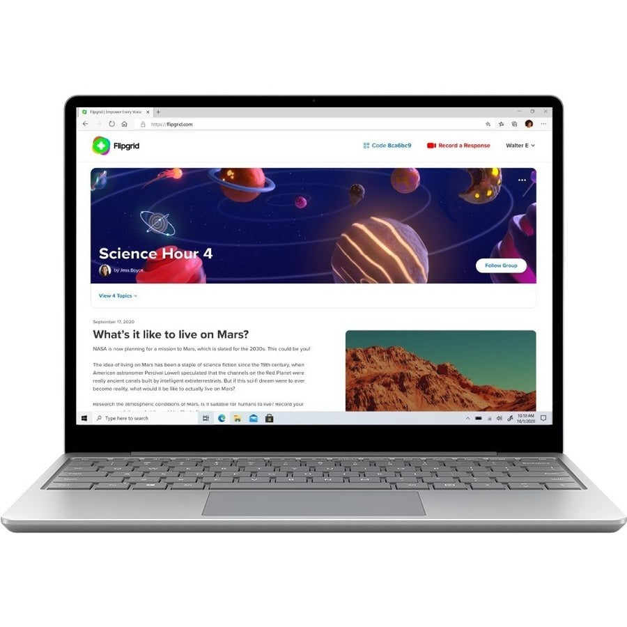 Ordinateur portable à écran tactile Microsoft Surface Laptop Go 12,4 pouces - Intel Core i5 10e génération i5-1035G1 - 4 Go - 64 Go de mémoire flash - Platinum 1ZP-00001